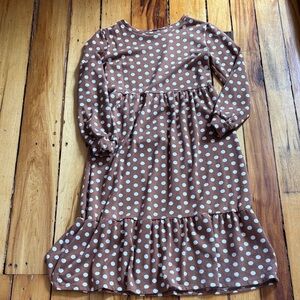 Jillian Harris Brown Polka Dot Long Sleeve Dress